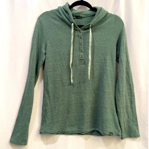 Prana Long Sleeve Hooded Sweater (Size: XS/Green) - Picture 1 of 8